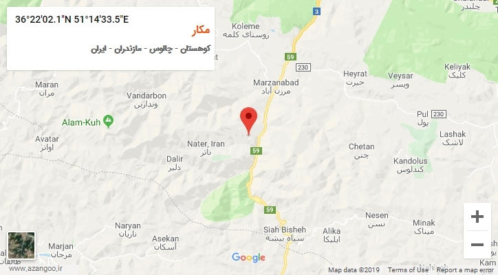روستای مکار بر روی نقشه