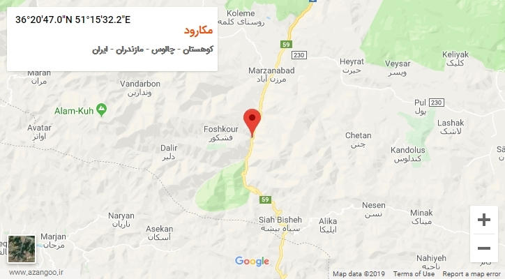 روستای مکارود بر روی نقشه