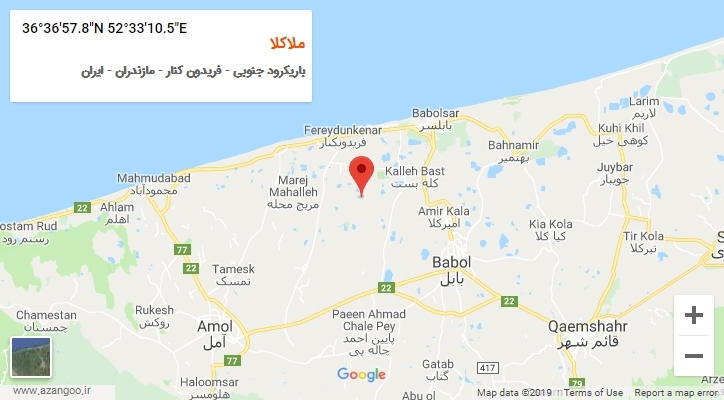 روستای ملاکلا بر روی نقشه