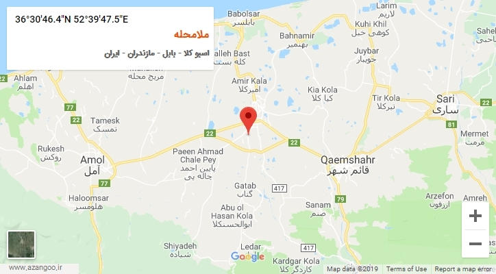 روستای ملامحله بر روی نقشه