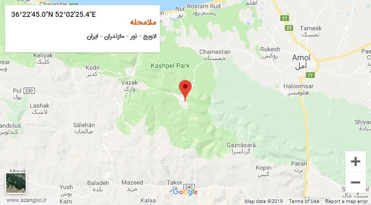 روستای ملامحله بر روی نقشه