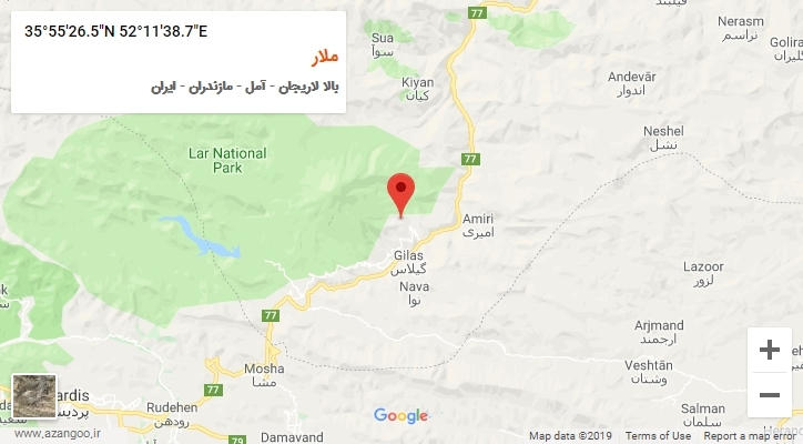 روستای ملار بر روی نقشه