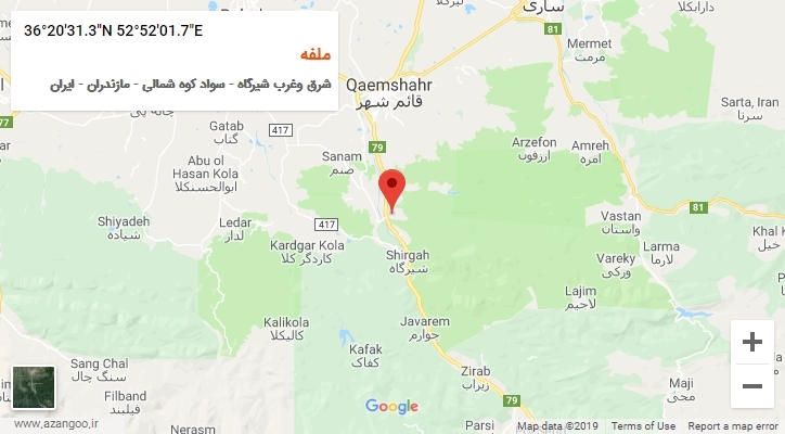 روستای ملفه بر روی نقشه