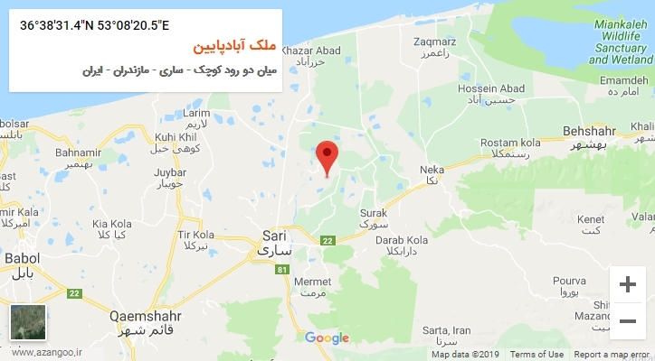 روستای ملک آبادپایین بر روی نقشه