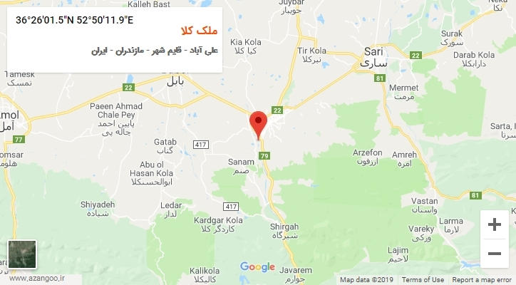 روستای ملک کلا بر روی نقشه