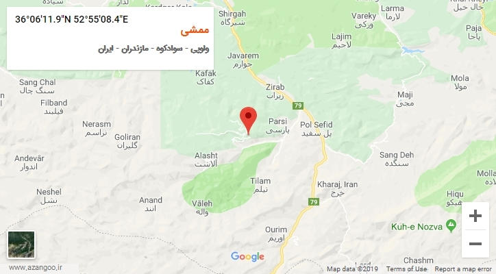 روستای ممشی بر روی نقشه