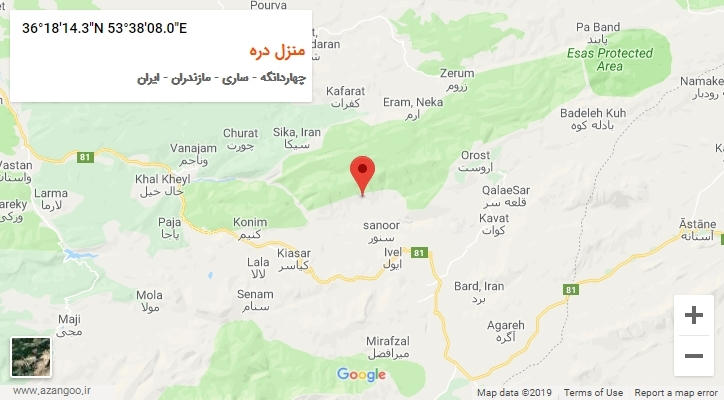 روستای منزل دره بر روی نقشه