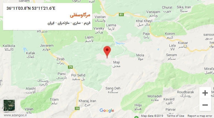 روستای مرگاوسفلی بر روی نقشه