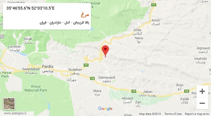 روستای مرغ بر روی نقشه