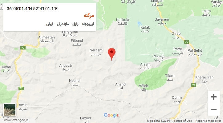 روستای مرگنه بر روی نقشه