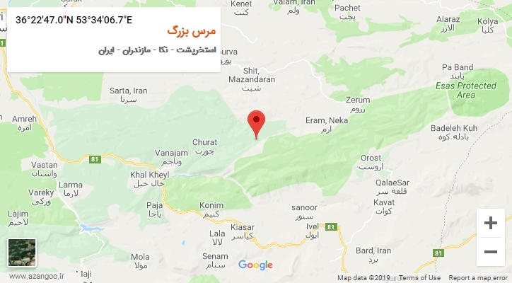 روستای مرس بزرگ بر روی نقشه