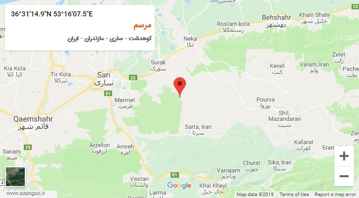روستای مرسم بر روی نقشه