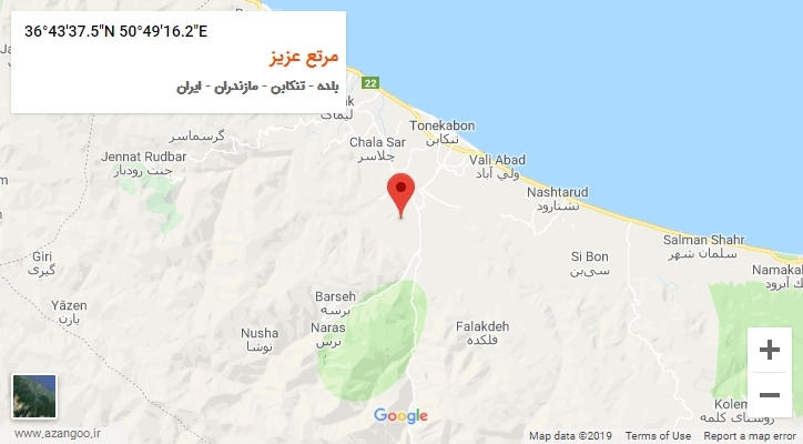 روستای مرتع عزیز بر روی نقشه