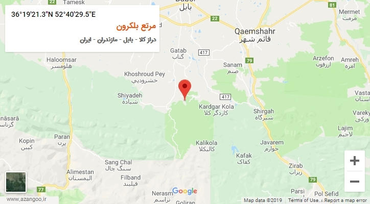 روستای مرتع بلکرون بر روی نقشه