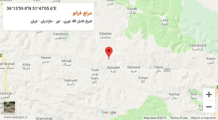 روستای مرتع فرانو بر روی نقشه