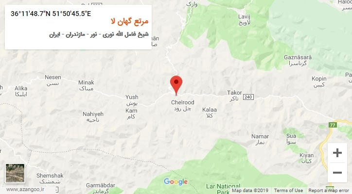 روستای مرتع گهان لا بر روی نقشه