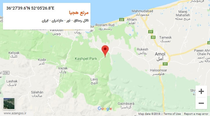 روستای مرتع هجیا بر روی نقشه