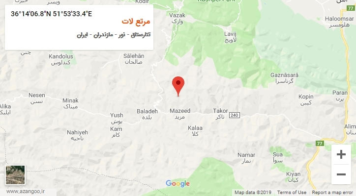 روستای مرتع لات بر روی نقشه