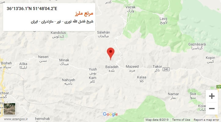 روستای مرتع ملرز بر روی نقشه