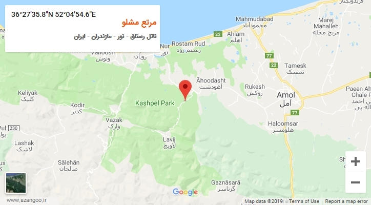 روستای مرتع مشلو بر روی نقشه