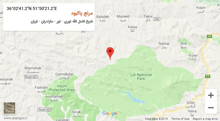روستای مرتع پاکبود بر روی نقشه