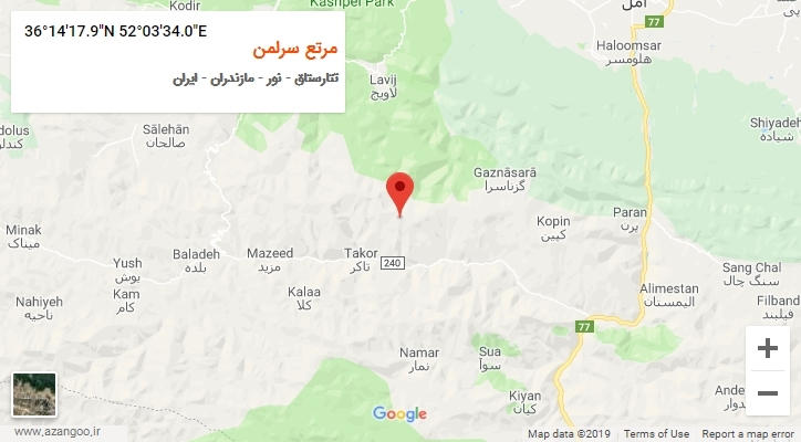روستای مرتع سرلمن بر روی نقشه