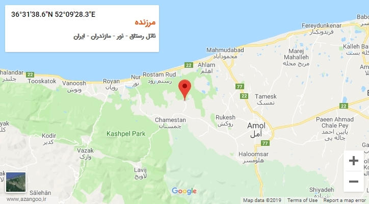 روستای مرزنده بر روی نقشه