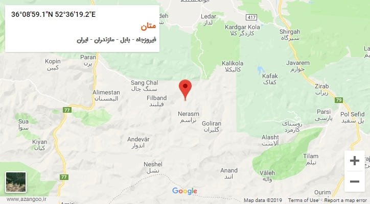 روستای متان بر روی نقشه