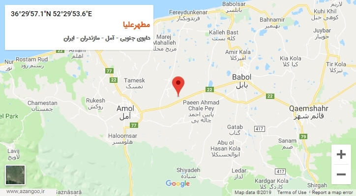 روستای مطهرعلیا بر روی نقشه