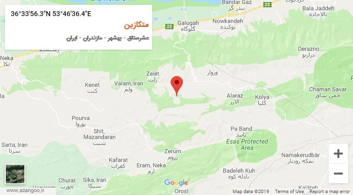 روستای متکازین بر روی نقشه