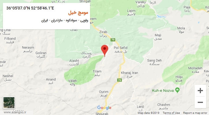 روستای مومج خیل بر روی نقشه