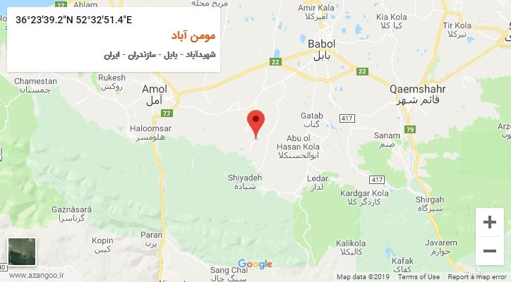روستای مومن آباد بر روی نقشه