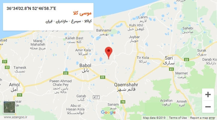 روستای موسی کلا بر روی نقشه