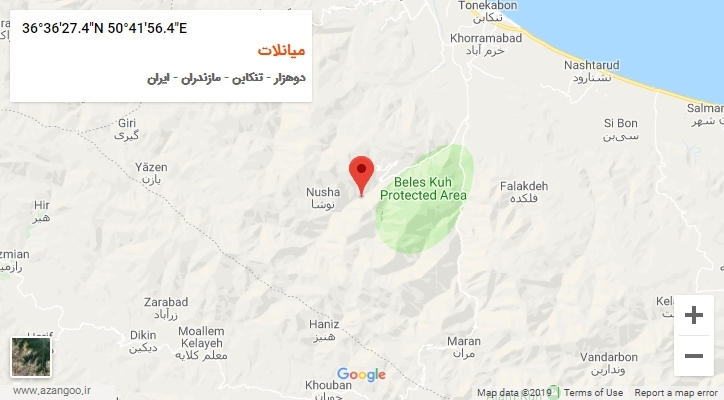 روستای میانلات بر روی نقشه