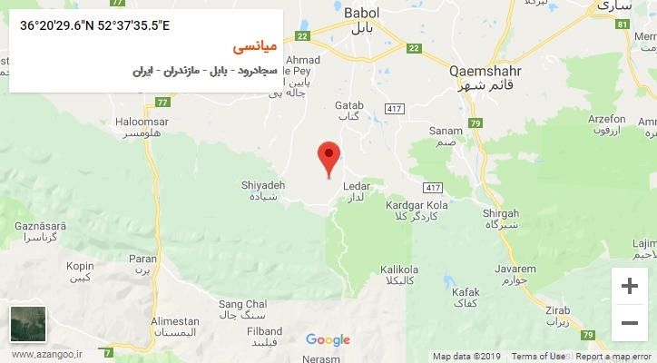 روستای میانسی بر روی نقشه