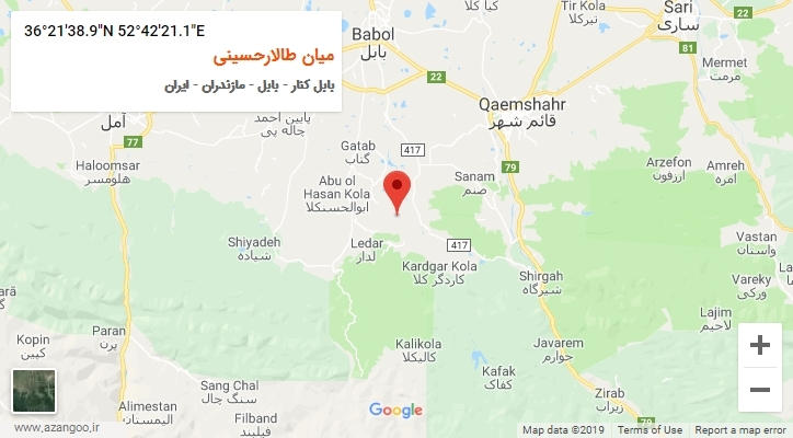 روستای میان طالارحسینی بر روی نقشه