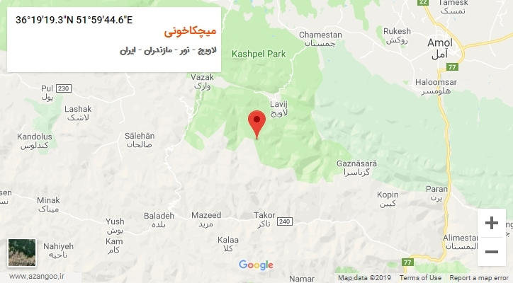 روستای میچکاخونی بر روی نقشه