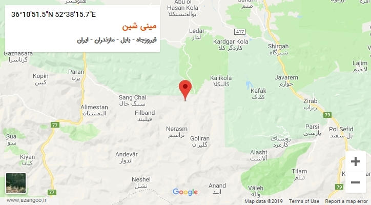 روستای مینی شین بر روی نقشه