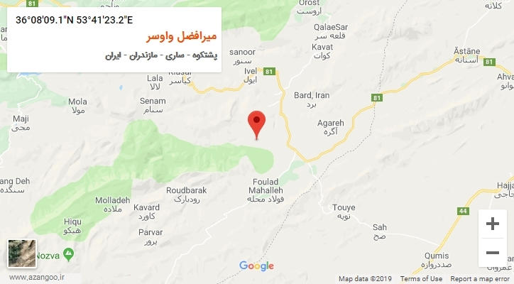 روستای میرافضل واوسر بر روی نقشه