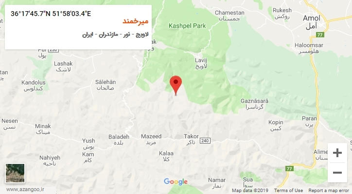 روستای میرخمند بر روی نقشه