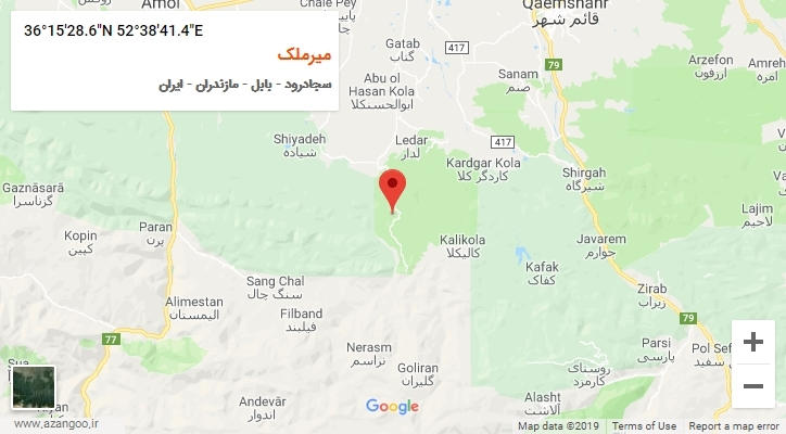 روستای میرملک بر روی نقشه