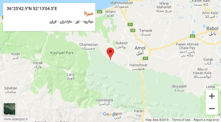 روستای میرنا بر روی نقشه