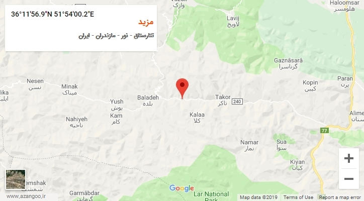 روستای مزید بر روی نقشه