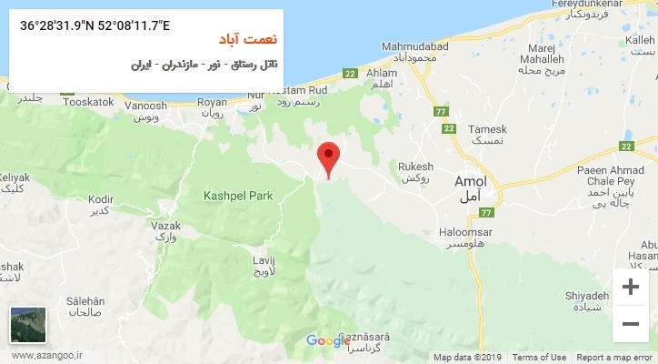 روستای نعمت آباد بر روی نقشه