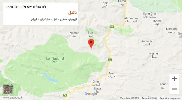 روستای ناندل بر روی نقشه