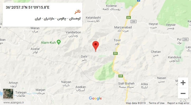 روستای ناتر بر روی نقشه