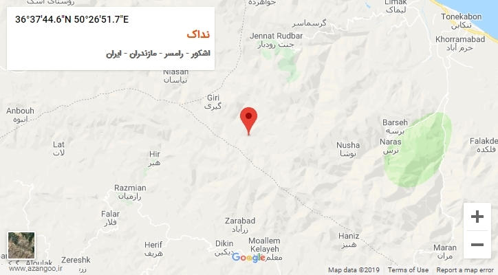 روستای نداک بر روی نقشه