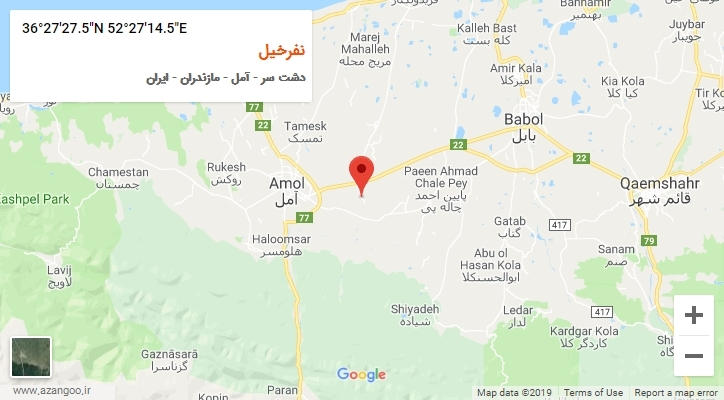 روستای نفرخیل بر روی نقشه