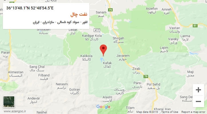 روستای نفت چال بر روی نقشه