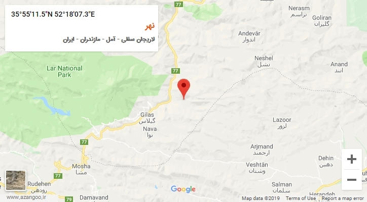 روستای نهر بر روی نقشه
